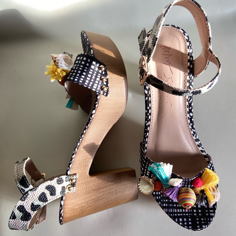Betsey Johnson Platform Sandals with Sea Shells